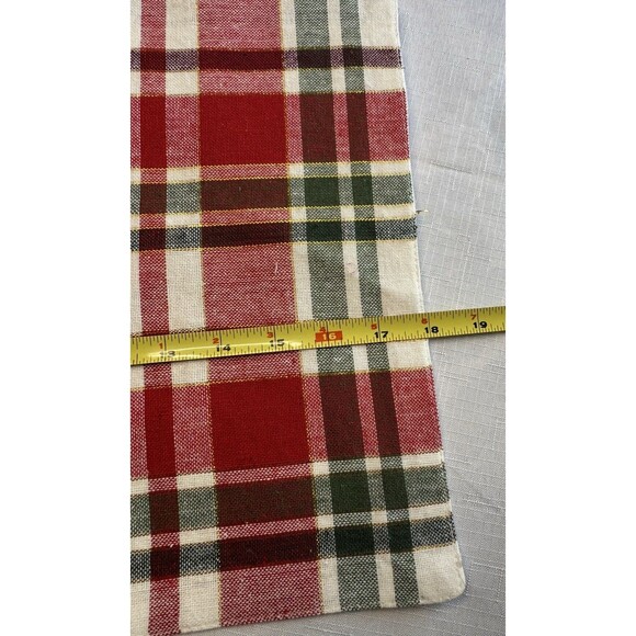 Christmas Placemats Set of 4 Plaid Home Collection New Red Green Gold White - Picture 6 of 6